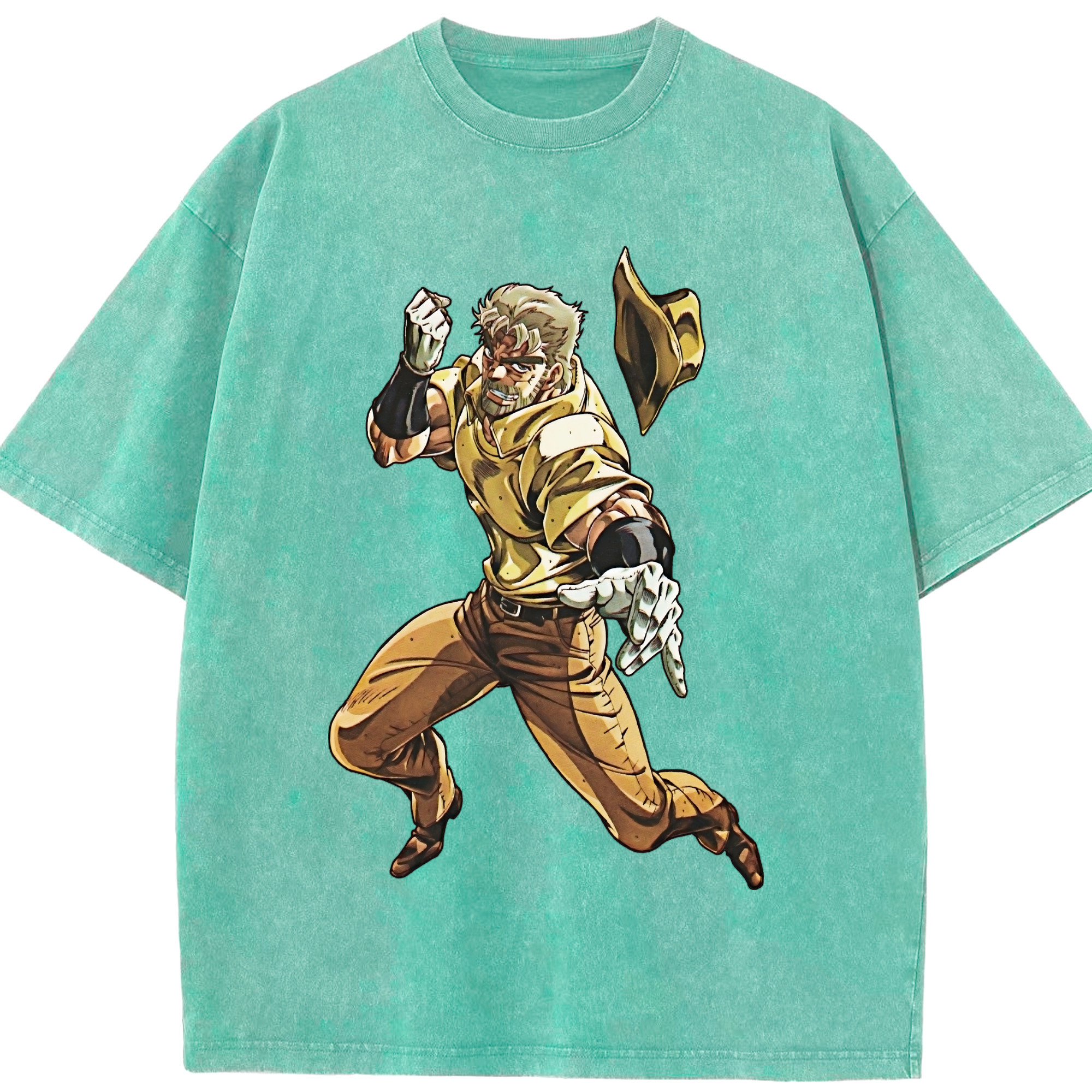 （画像用） ジョジョの奇妙な冒険 ジョセフ?ジョースター JoJo's Bizarre Adventure Joseph Joestar 綿100% ヴィンテージ風 半袖Tシャツ（フロントプリント）